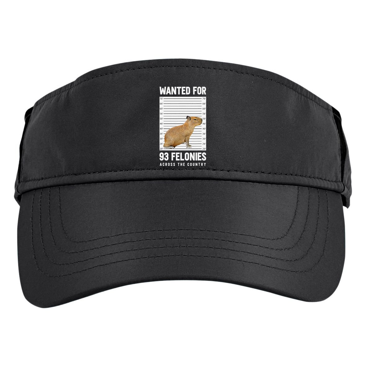 Wanted 93 Felonies Capybara Mugshots Rodent Owners Adult Drive Performance Visor