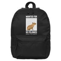 Wanted 93 Felonies Capybara Mugshots Rodent Owners 16 in Basic Backpack