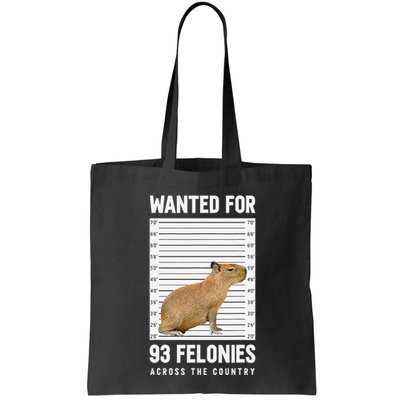 Wanted 93 Felonies Capybara Mugshots Rodent Owners Bag