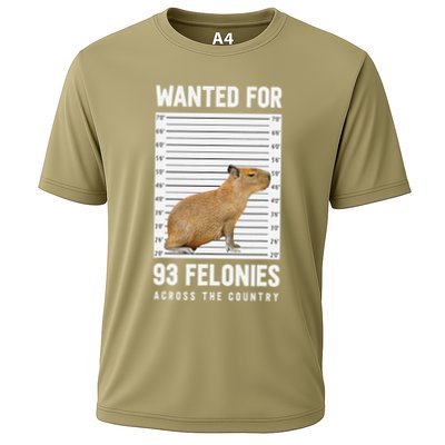 Wanted 93 Felonies Capybara Mugshots Rodent Owners Performance Shirt