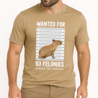 Wanted 93 Felonies Capybara Mugshots Rodent Owners Cooling Performance Crew T-Shirt