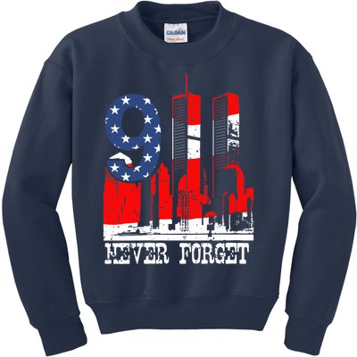 Wo 9-11 Never Forget V-Neck Kids Sweatshirt