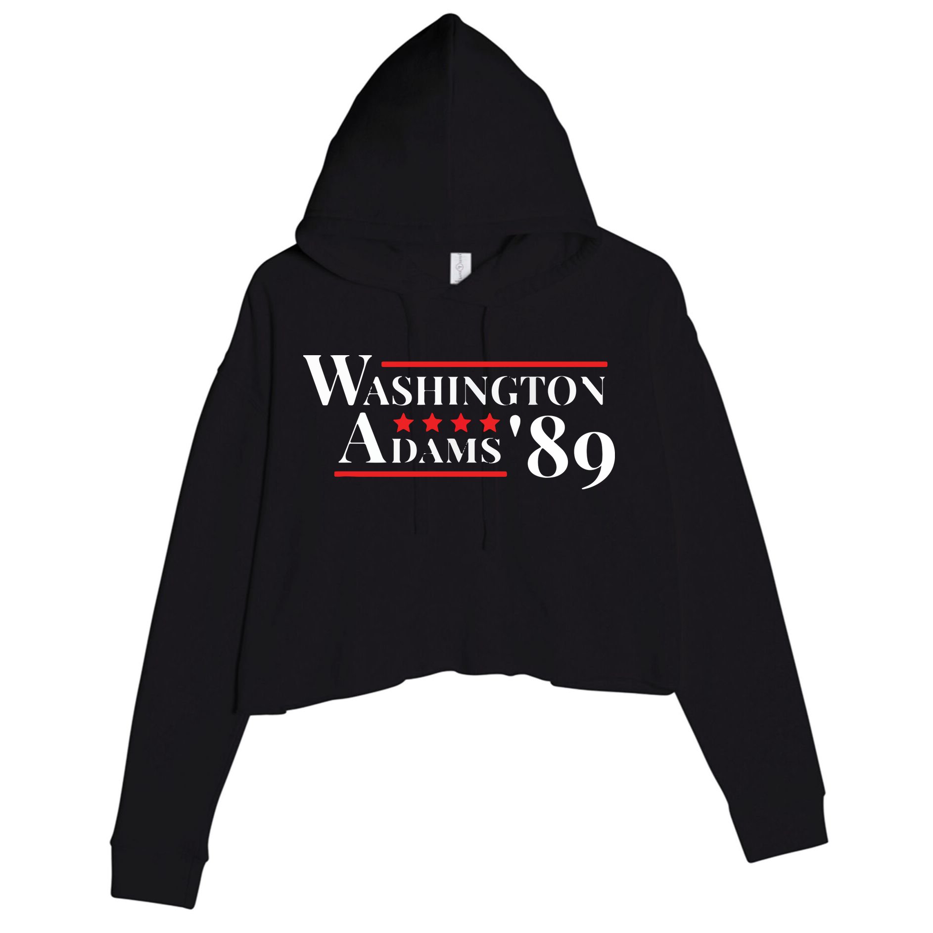 Washington Adams 1789 American Presidents Day US History Crop Fleece Hoodie