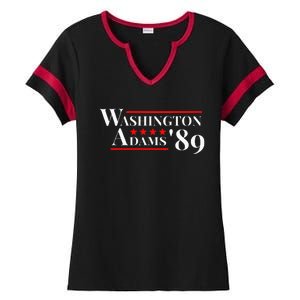 Washington Adams 1789 American Presidents Day Us History Ladies Halftime Notch Neck Tee