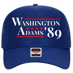 Washington Adams 1789 American Presidents Day Us History High Crown Mesh Back Trucker Hat