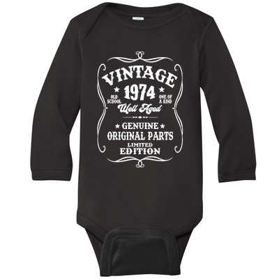 Well Aged 1974 50th Birthday Baby Long Sleeve Bodysuit