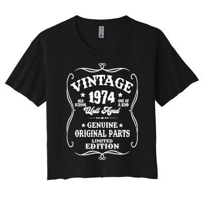 Well Aged 1974 50th Birthday Women's Crop Top Tee