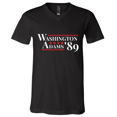 Washington Adams 1789 American Presidents Day Us History V-Neck T-Shirt