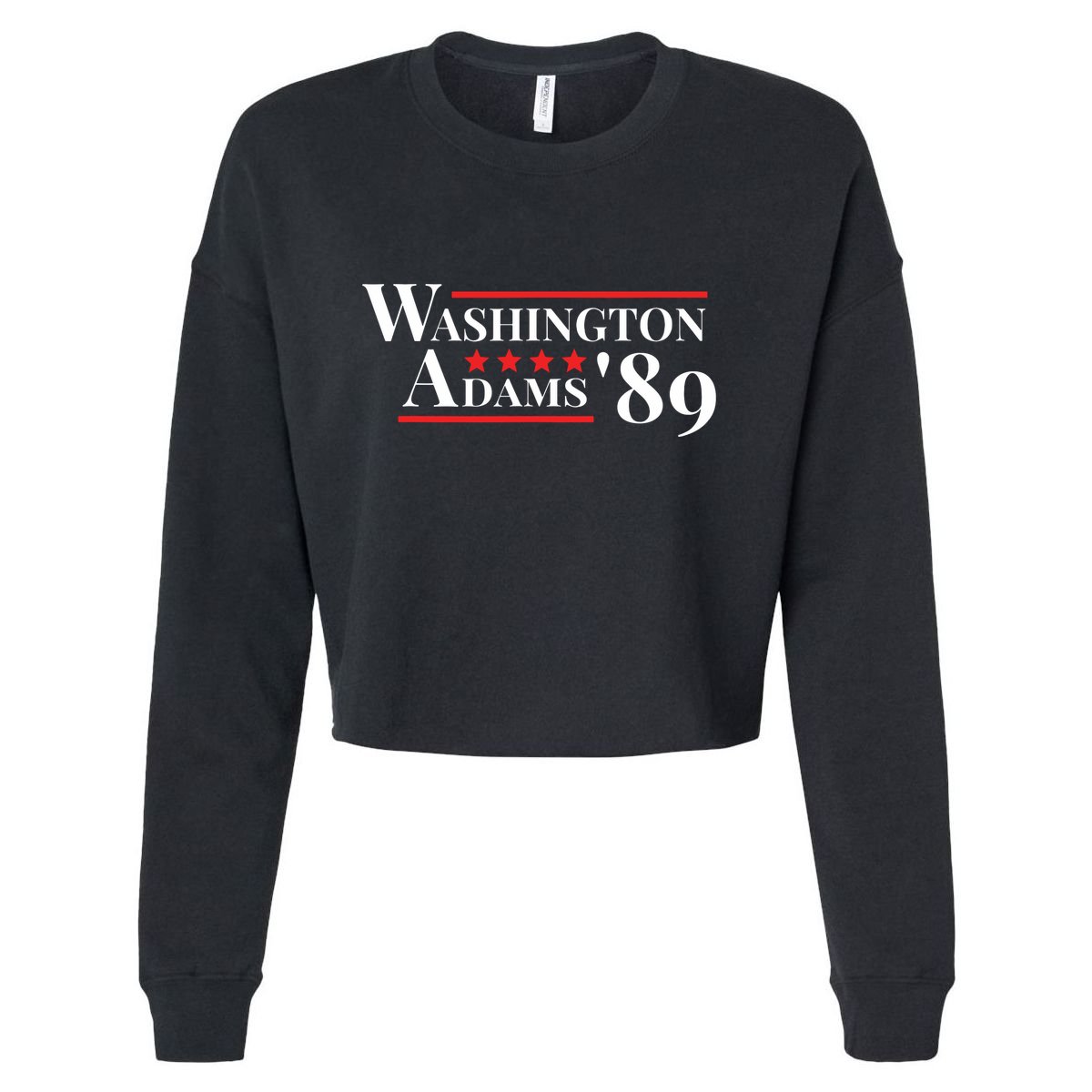 Washington Adams 1789 American Presidents Day Us History Cropped Pullover Crew