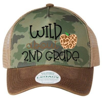 Wild About 2nd Grade Leopard School Grade Teacher Gift Legacy Tie Dye Trucker Hat