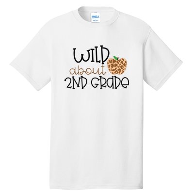 Wild About 2nd Grade Leopard School Grade Teacher Gift Tall T-Shirt