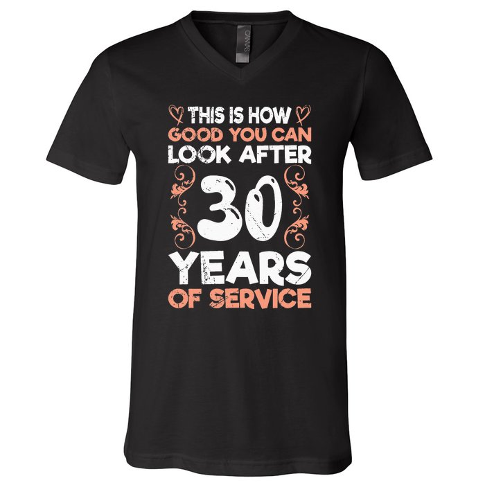 Work anniversary 30 years Company anniversary 30 V-Neck T-Shirt