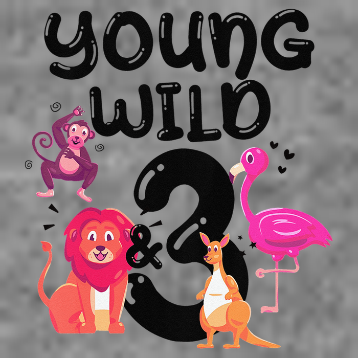 Wild And 3 3rd Birthday Safari Zoo Animal Jungle Cute 7-Panel Snapback Hat