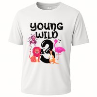 Wild And 3 3rd Birthday Safari Zoo Animal Jungle Cute Cooling Performance Crew T-Shirt