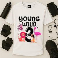 Wild And 3 3rd Birthday Safari Zoo Animal Jungle Cute Cooling Performance Crew T-Shirt