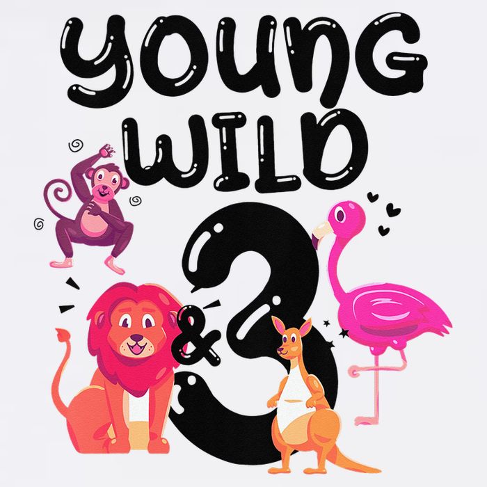 Wild And 3 3rd Birthday Safari Zoo Animal Jungle Cute Cooling Performance Crew T-Shirt