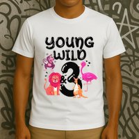 Wild And 3 3rd Birthday Safari Zoo Animal Jungle Cute T-Shirt