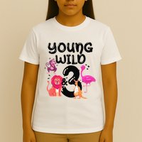 Wild And 3 3rd Birthday Safari Zoo Animal Jungle Cute T-Shirt