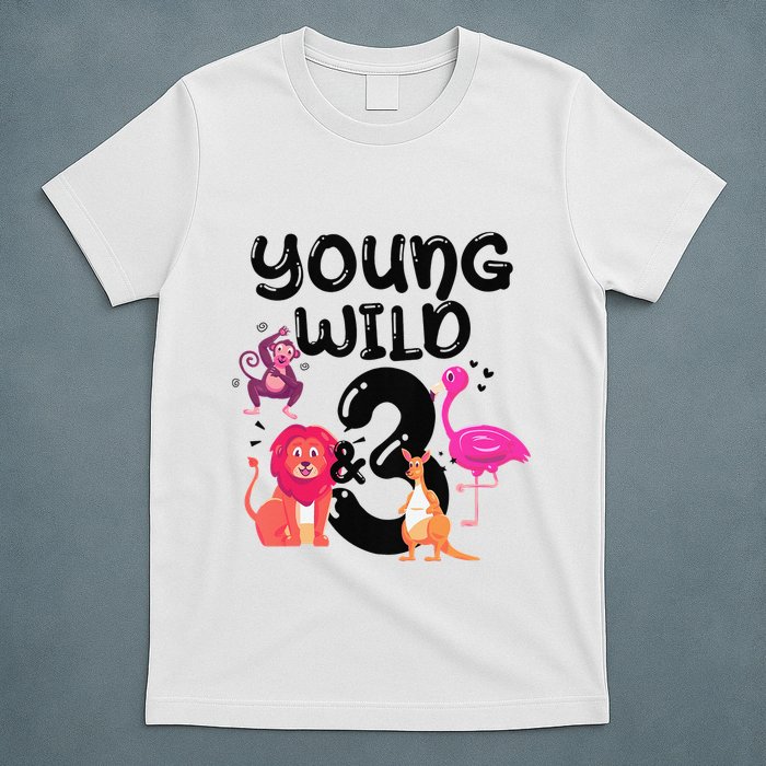 Wild And 3 3rd Birthday Safari Zoo Animal Jungle Cute T-Shirt