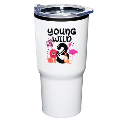 Wild And 3 3rd Birthday Safari Zoo Animal Jungle Cute Tumbler