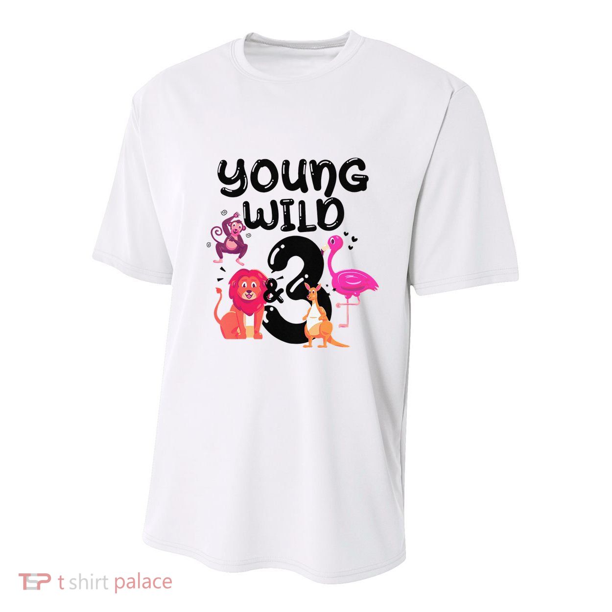 Wild And 3 3rd Birthday Safari Zoo Animal Jungle Cute Youth Performance Sprint T-Shirt