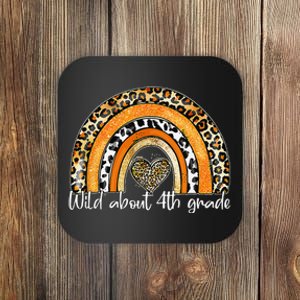 Wild About 4th Grade Leopard Back To School Teacher Student Coaster