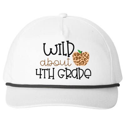 Wild About 4th Grade Leopard School Grade Teacher Gift Snapback Five-Panel Rope Hat