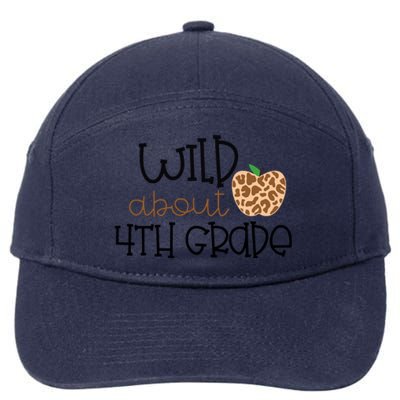 Wild About 4th Grade Leopard School Grade Teacher Gift 7-Panel Snapback Hat