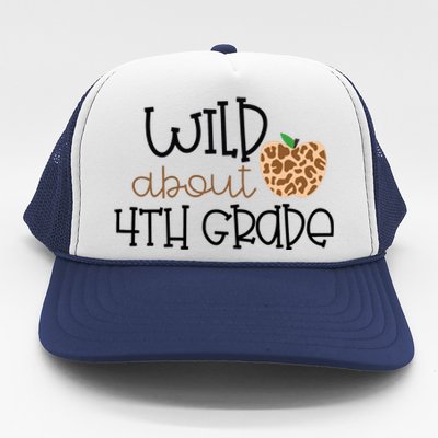 Wild About 4th Grade Leopard School Grade Teacher Gift Trucker Hat