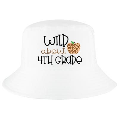 Wild About 4th Grade Leopard School Grade Teacher Gift Cool Comfort Performance Bucket Hat