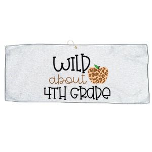 Wild About 4th Grade Leopard School Grade Teacher Gift Large Microfiber Waffle Golf Towel