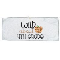 Wild About 4th Grade Leopard School Grade Teacher Gift Large Microfiber Waffle Golf Towel