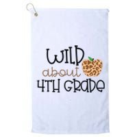 Wild About 4th Grade Leopard School Grade Teacher Gift Platinum Collection Golf Towel