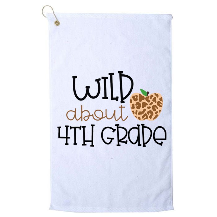 Wild About 4th Grade Leopard School Grade Teacher Gift Platinum Collection Golf Towel