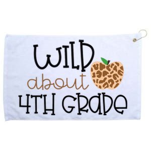 Wild About 4th Grade Leopard School Grade Teacher Gift Grommeted Golf Towel