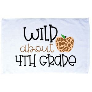 Wild About 4th Grade Leopard School Grade Teacher Gift Microfiber Hand Towel