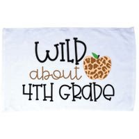 Wild About 4th Grade Leopard School Grade Teacher Gift Microfiber Hand Towel