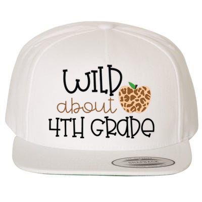 Wild About 4th Grade Leopard School Grade Teacher Gift Wool Snapback Cap