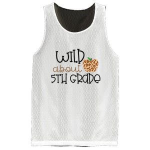 Wild About 5th Grade Leopard School Grade Teacher Gift Mesh Reversible Basketball Jersey Tank