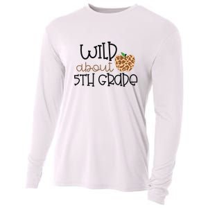 Wild About 5th Grade Leopard School Grade Teacher Gift Cooling Performance Long Sleeve Crew