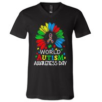 World Autism Awareness Day Gifts V-Neck T-Shirt