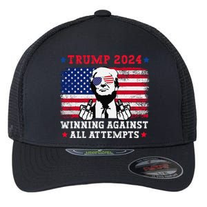 Winning Against All Attempts Trump 2024 47th President Trump Flexfit Unipanel Trucker Cap