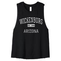 Wickenburg Arizona Az Vintage Women's Racerback Cropped Tank