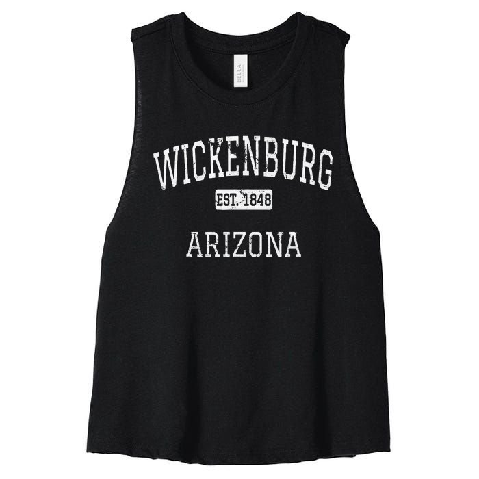 Wickenburg Arizona Az Vintage Women's Racerback Cropped Tank