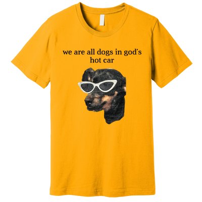 We Are All Dogs In God’S Hot Car Premium T-Shirt