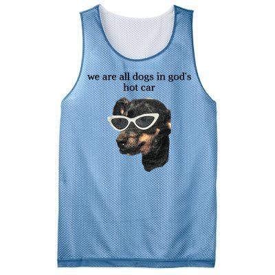 We Are All Dogs In God’S Hot Car Mesh Reversible Basketball Jersey Tank