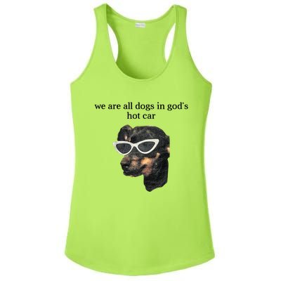 We Are All Dogs In God’S Hot Car Ladies PosiCharge Competitor Racerback Tank