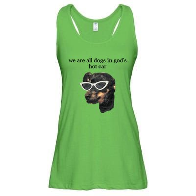 We Are All Dogs In God’S Hot Car Ladies Essential Flowy Tank