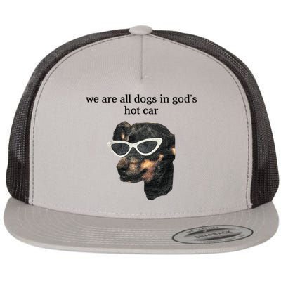 We Are All Dogs In God’S Hot Car Flat Bill Trucker Hat