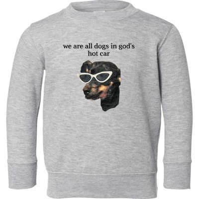 We Are All Dogs In God’S Hot Car Toddler Sweatshirt